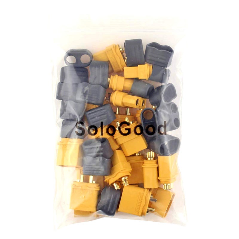 SoloGood موصلات أمّاس 10 أزواج XT60H مع غلاف مطور للأنثى والذكر مطلي بالذهب لقطع RC - Image 4