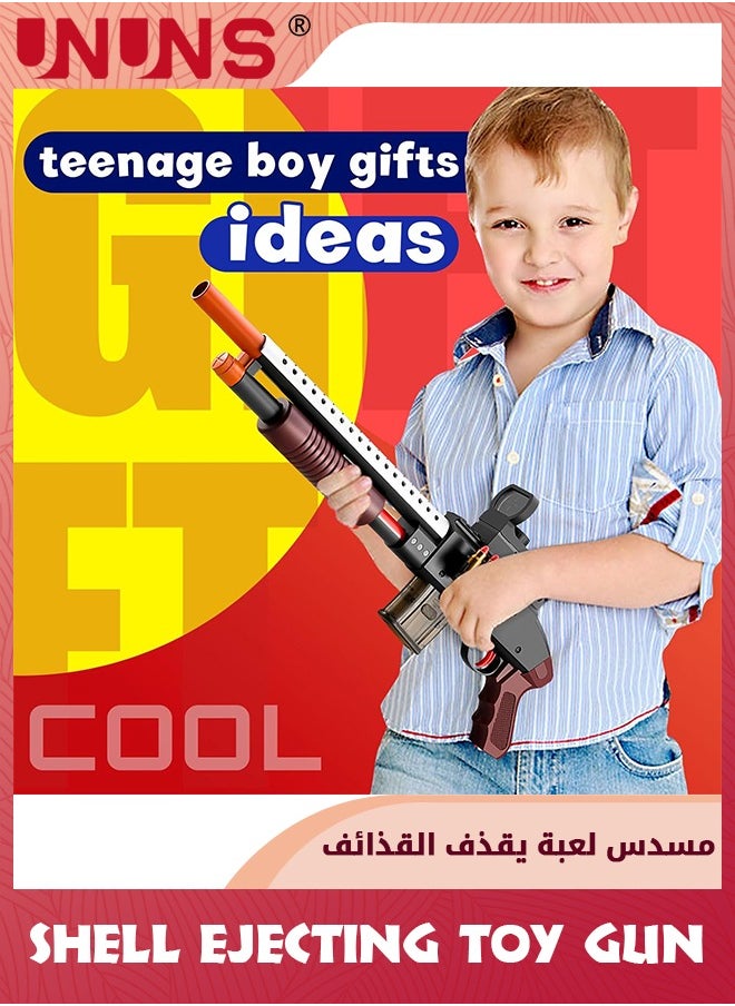 UNUNS - مسدسات رغوة لعبة، مسدس كرات رصاص ناعم يقذف القذائف، بندقية قنص حقيقية بمظهر رصاص ناعم مع لعبة إطلاق رصاص السهام، هدايا للأولاد والبنات من سن 6 إلى 14 عامًا، أطفال ومراهقين وكبار، أسود طويل شوجون - Image 1