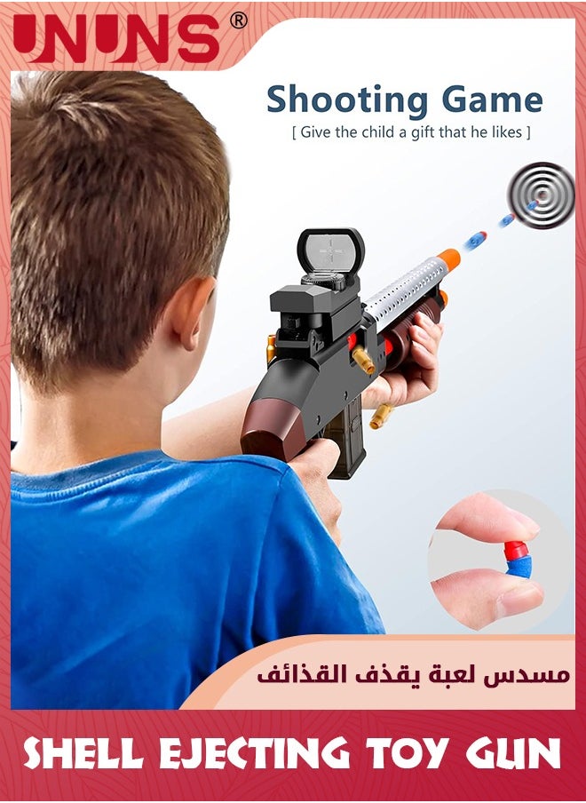 UNUNS - مسدسات رغوة لعبة، مسدس كرات رصاص ناعم يقذف القذائف، بندقية قنص حقيقية بمظهر رصاص ناعم مع لعبة إطلاق رصاص السهام، هدايا للأولاد والبنات من سن 6 إلى 14 عامًا، أطفال ومراهقين وكبار، أسود طويل شوجون - Image 1