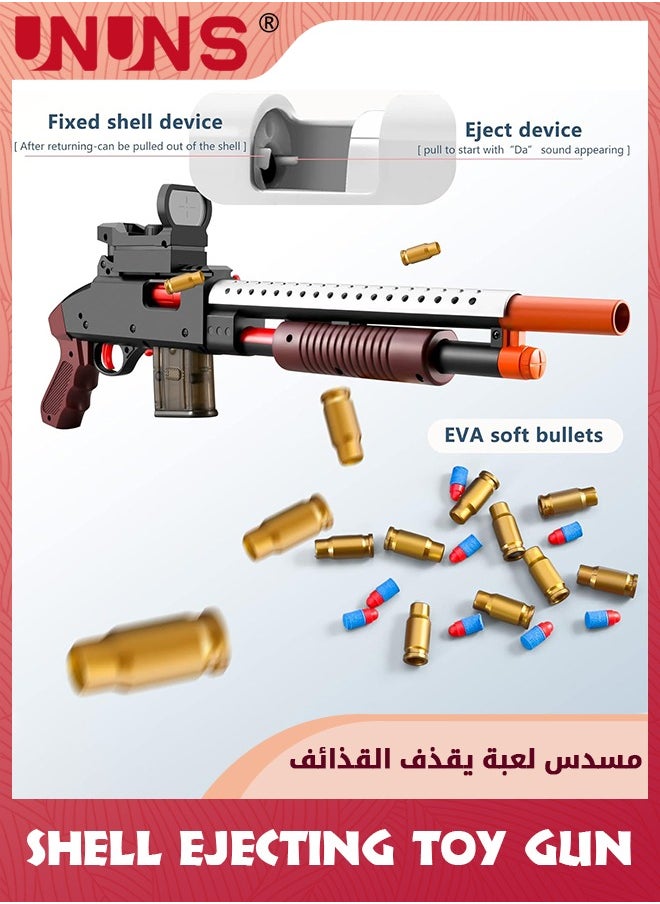 UNUNS - مسدسات رغوة لعبة، مسدس كرات رصاص ناعم يقذف القذائف، بندقية قنص حقيقية بمظهر رصاص ناعم مع لعبة إطلاق رصاص السهام، هدايا للأولاد والبنات من سن 6 إلى 14 عامًا، أطفال ومراهقين وكبار، أسود طويل شوجون - Image 1