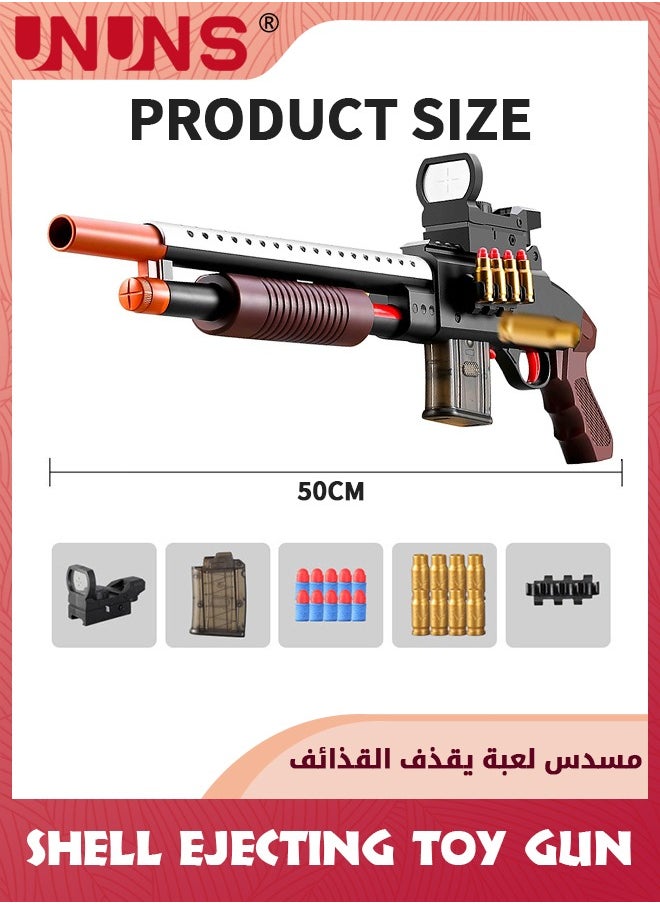 UNUNS - مسدسات رغوة لعبة، مسدس كرات رصاص ناعم يقذف القذائف، بندقية قنص حقيقية بمظهر رصاص ناعم مع لعبة إطلاق رصاص السهام، هدايا للأولاد والبنات من سن 6 إلى 14 عامًا، أطفال ومراهقين وكبار، أسود طويل شوجون - Image 1
