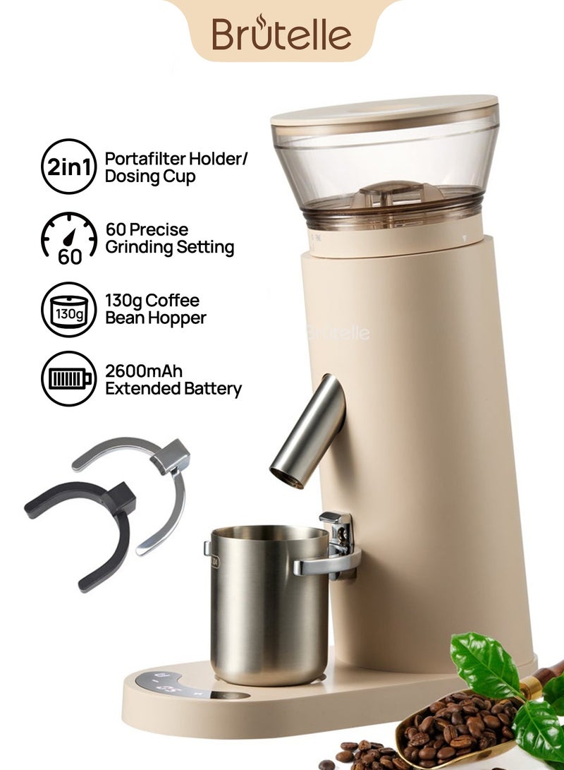 Brutelle Coffee Grinder Conical Burr Coffee Bean Grinder with 60 Adjustable Settings for V60 and 6-8 Cups for Home Office Coffee Corner - Image 1