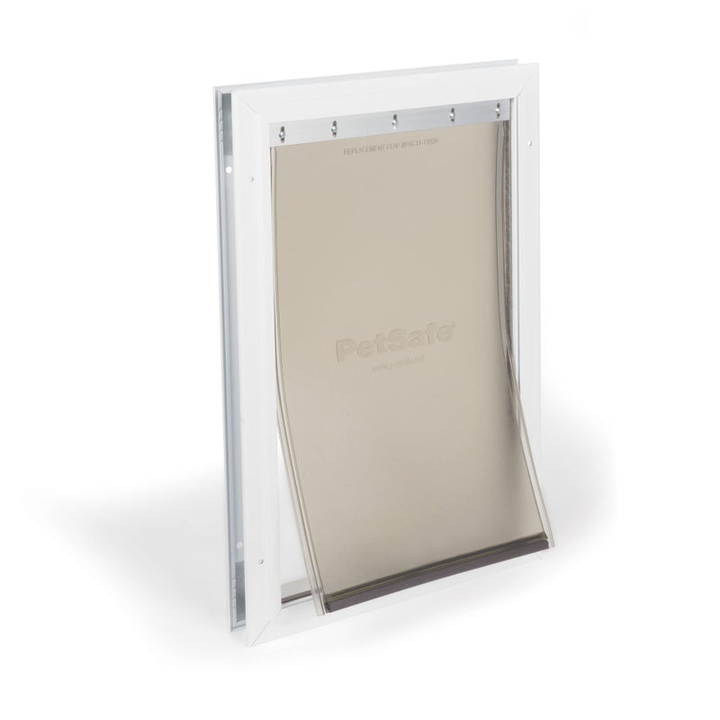 PetSafe Freedom Aluminum Pet Door Easy Installation Heavy Duty Dog Cat Door with Magnetic Tinted Flap LongLasting PetFriendly Design Large for Dogs Up to 100 lb