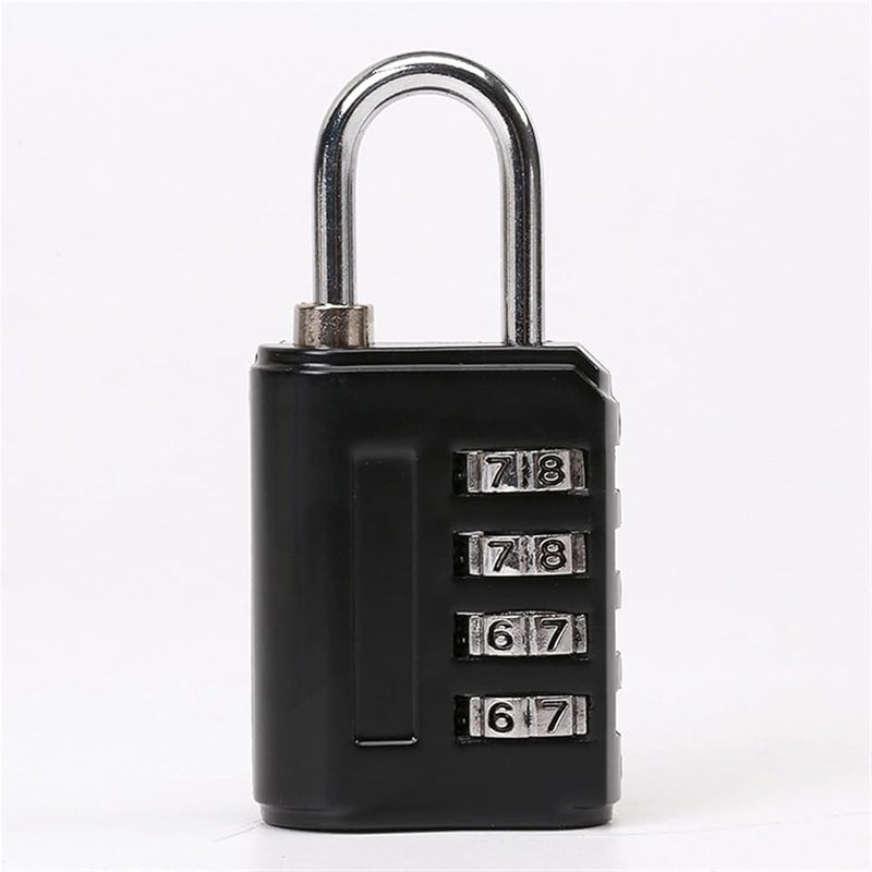 Black Aluminum Alloy 4 Digit Combination Padlock For Luggage Travel Suitcase - Image 2