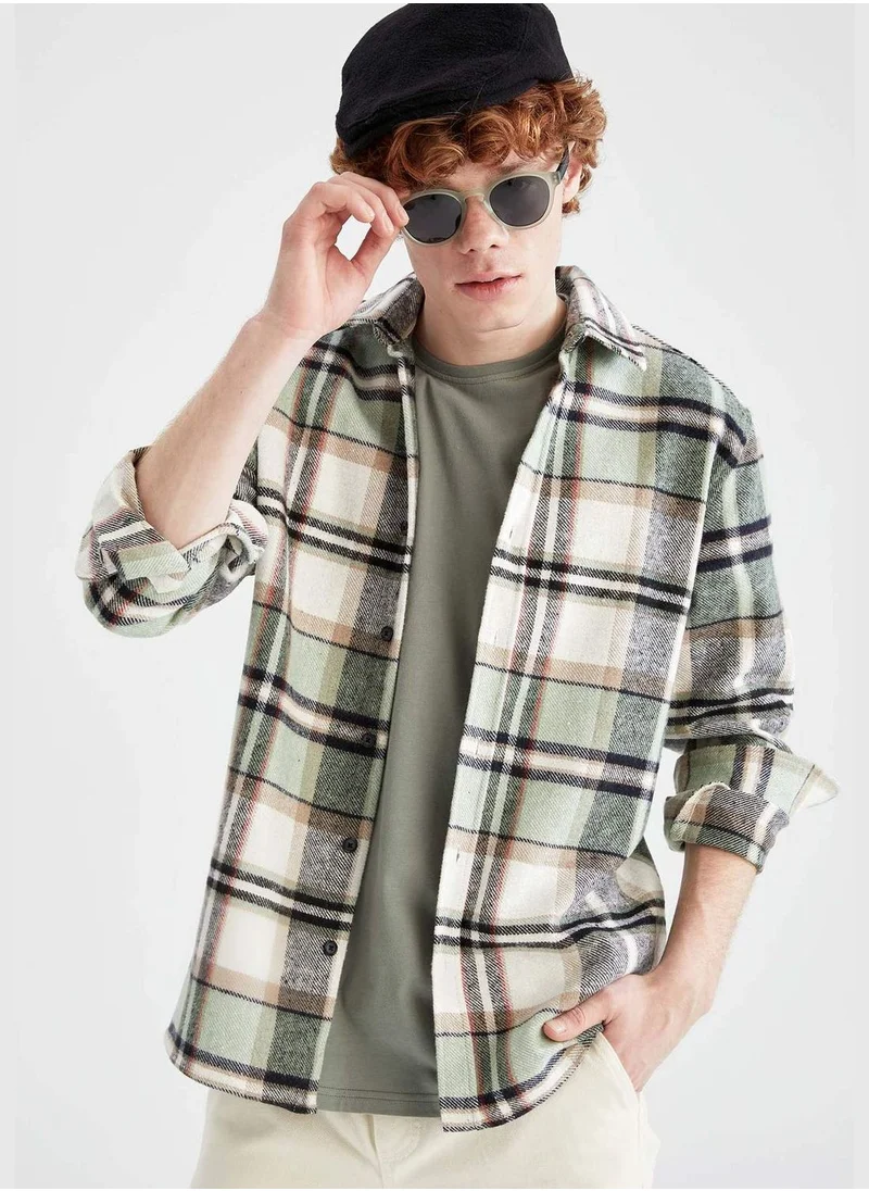 DeFacto Regular Fit Long Sleeve Check Print Shacket