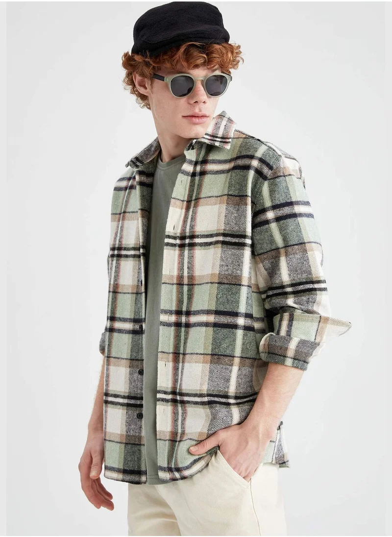 DeFacto Regular Fit Long Sleeve Check Print Shacket