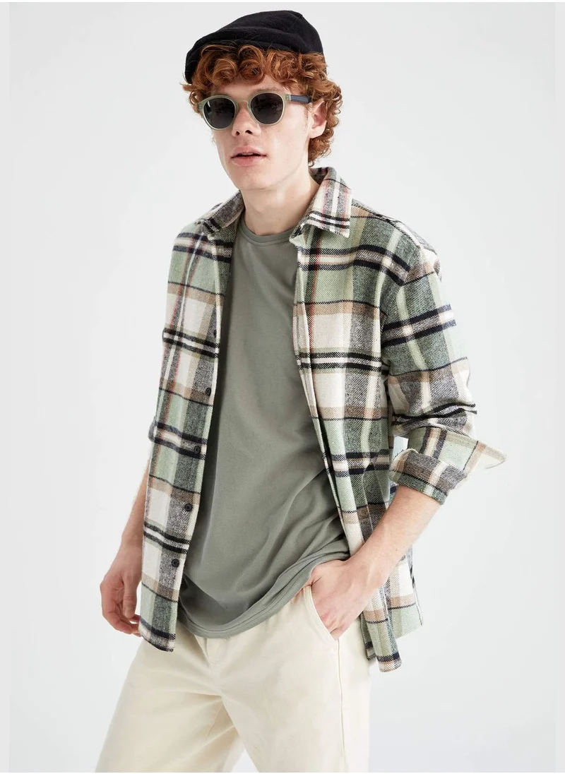 DeFacto Regular Fit Long Sleeve Check Print Shacket