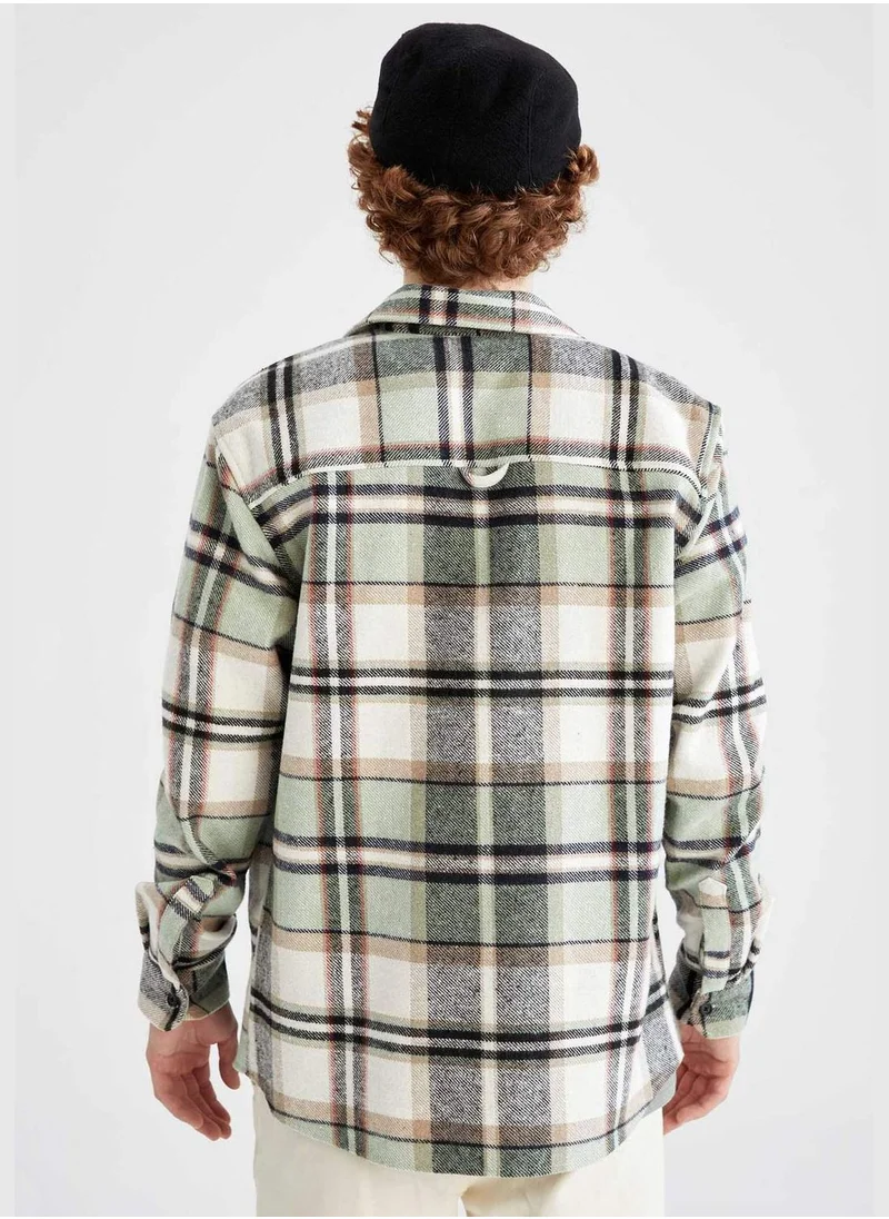 DeFacto Regular Fit Long Sleeve Check Print Shacket