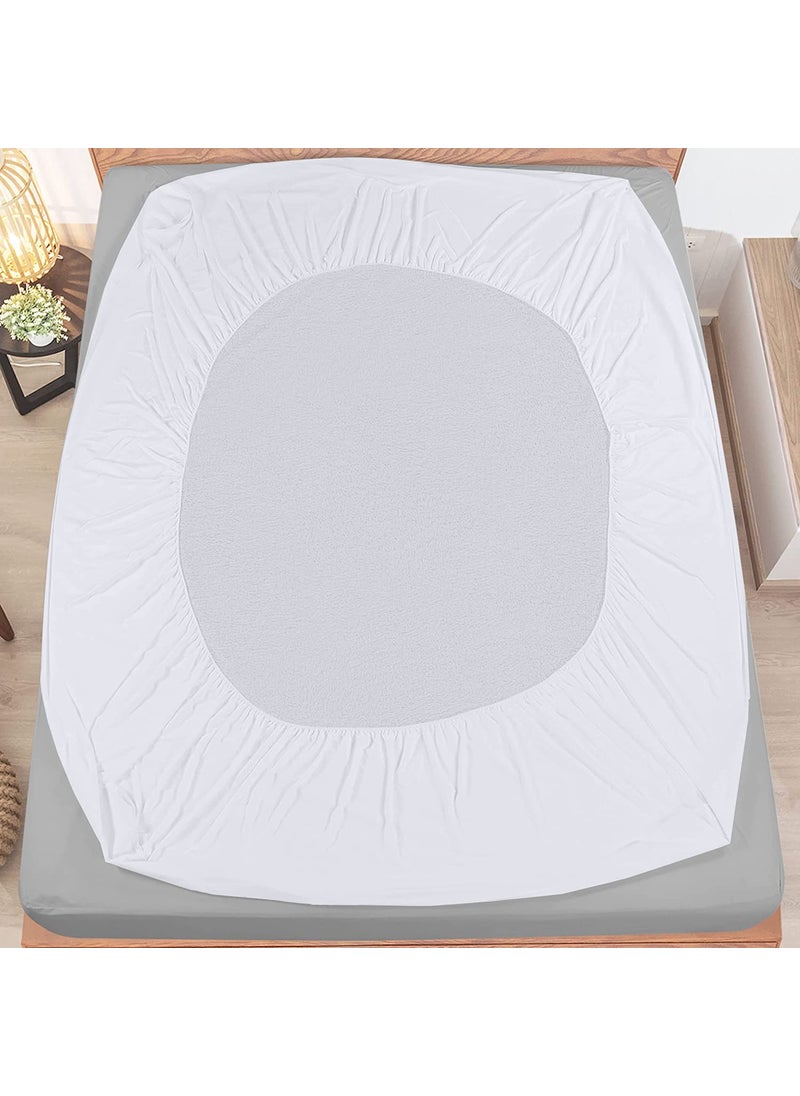 Utopia Bedding Utopia Bedding Waterproof Mattress Protector Full XL Size  Premium Terry Mattress Cover 200 GSM  Breathable  Fitted Style with Stretchable Pockets (White)  - Image 3