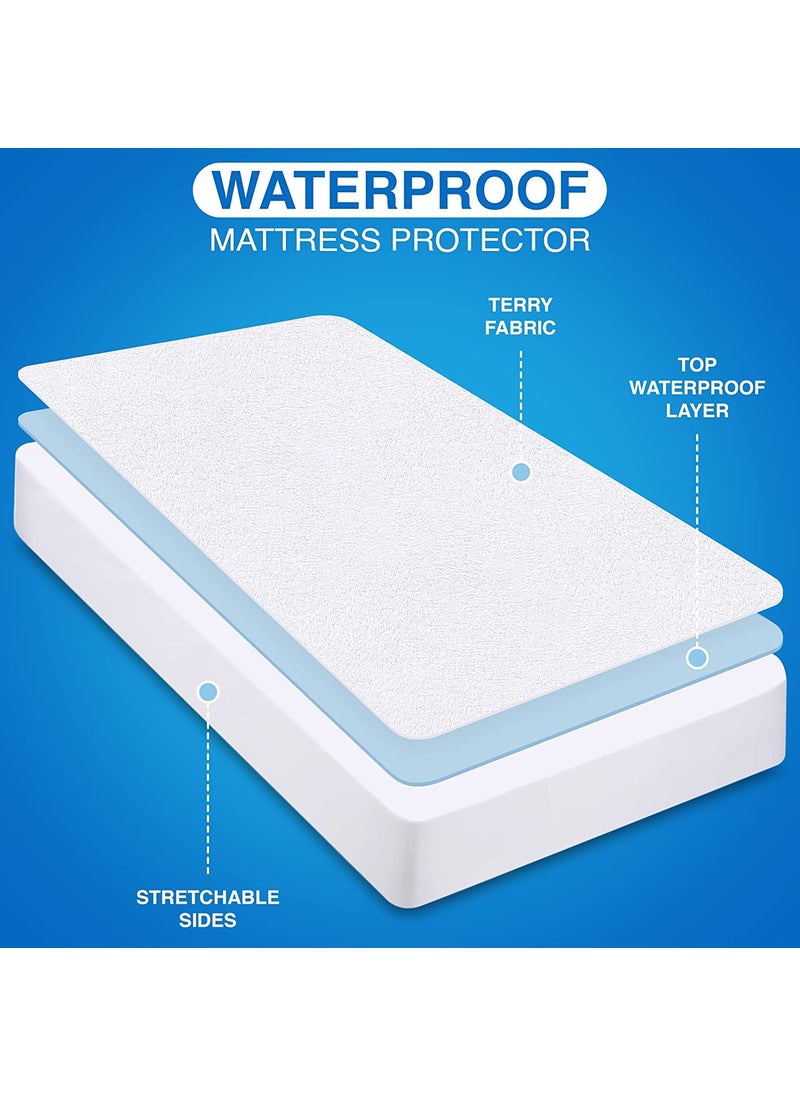 Utopia Bedding Utopia Bedding Waterproof Mattress Protector Full XL Size  Premium Terry Mattress Cover 200 GSM  Breathable  Fitted Style with Stretchable Pockets (White)  - Image 4
