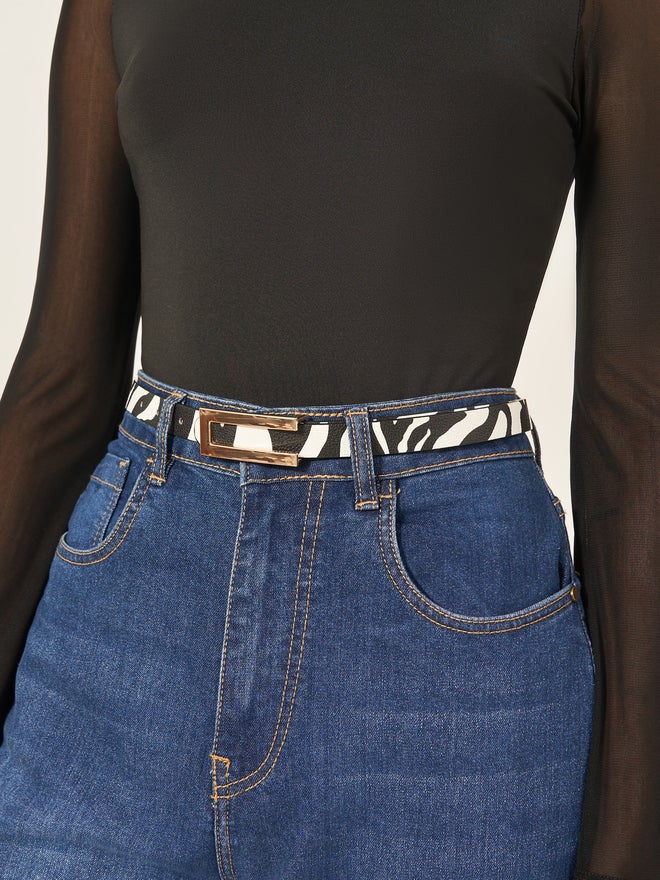 Styli Styli Zebra Print Belt with Buckle Detail  - Image 2