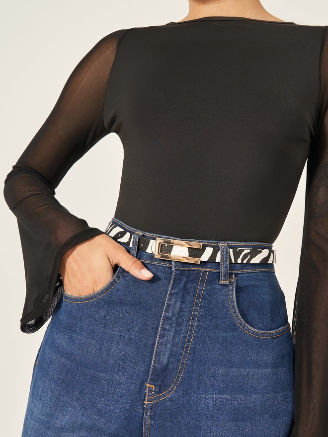 Styli Styli Zebra Print Belt with Buckle Detail  - Image 3