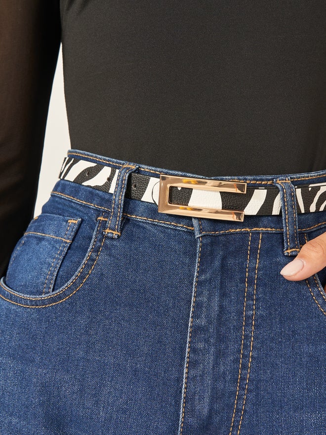 Styli Styli Zebra Print Belt with Buckle Detail  - Image 4