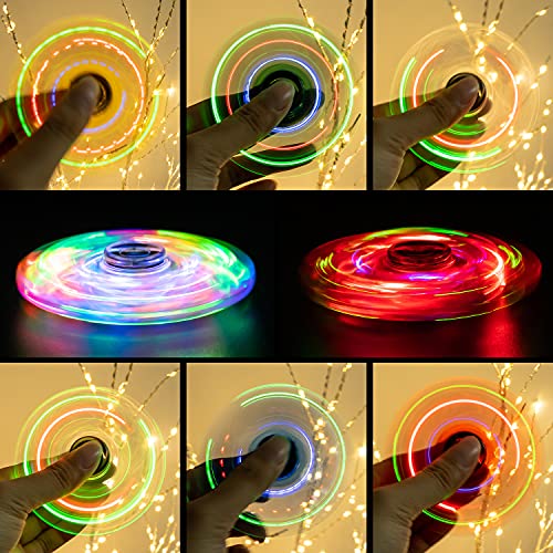 FIGROL 3 Pack LED Light Up Fidget Spinners - Christmas Gifts & Stocking Stuffers. Crystal Finger Toy for Stress Relief, Gifts for Kids & Teens. - Image 5