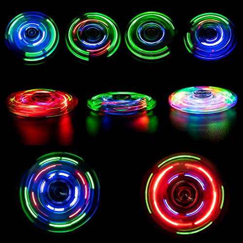FIGROL 3 Pack LED Light Up Fidget Spinners - Christmas Gifts & Stocking Stuffers. Crystal Finger Toy for Stress Relief, Gifts for Kids & Teens. - Image 4