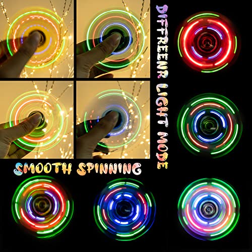 FIGROL 3 Pack LED Light Up Fidget Spinners - Christmas Gifts & Stocking Stuffers. Crystal Finger Toy for Stress Relief, Gifts for Kids & Teens. - Image 3