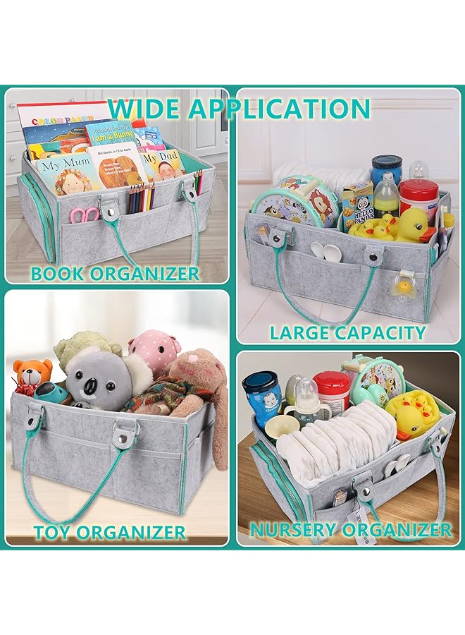 erorex Baby Diaper Caddy Organizer For Boy Or Girl Large Nursery Storage Bin Basket Portable Holder Tote  - Image 4