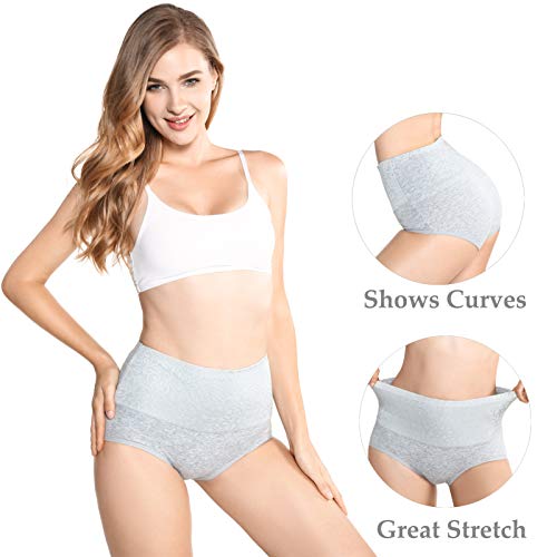 Kinyanco High Waist Tummy Control Panties for Women, Cotton Underwear No Muffin Top Shapewear Brief Panties (5-Pack, XX-Large) - Image 4