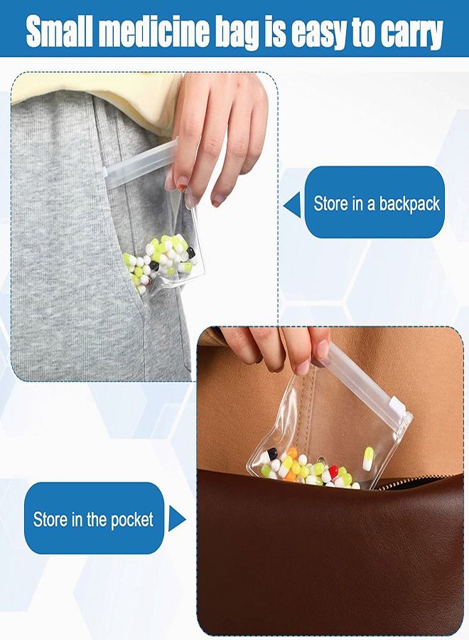 Pill Pouch Bags, Zippered Pill Pouch Reusable Pill Baggies Clear Plastic Pill Bags Self Sealing Travel Medicine Organizer Storage with Slide Lock for Cod Liver Oil, Pills, and Small Items 24Pcs - Image 3