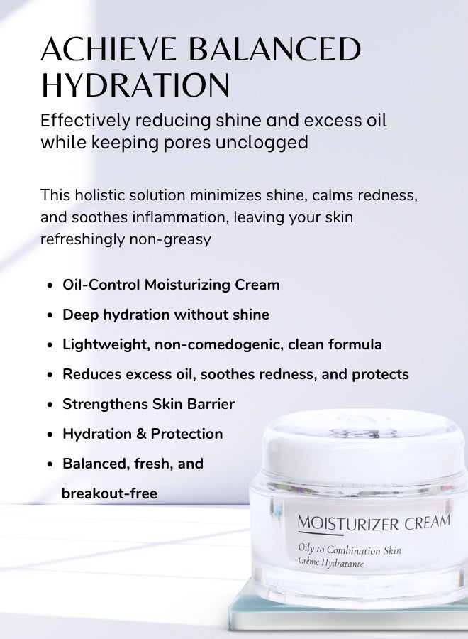 Solimar Paris Moisturiser Cream for Oily & Combination Skin – Oil-Free Hydrating Face Cream with Sebum Control to Reduce Shine and Keep Skin Balanced - Image 3