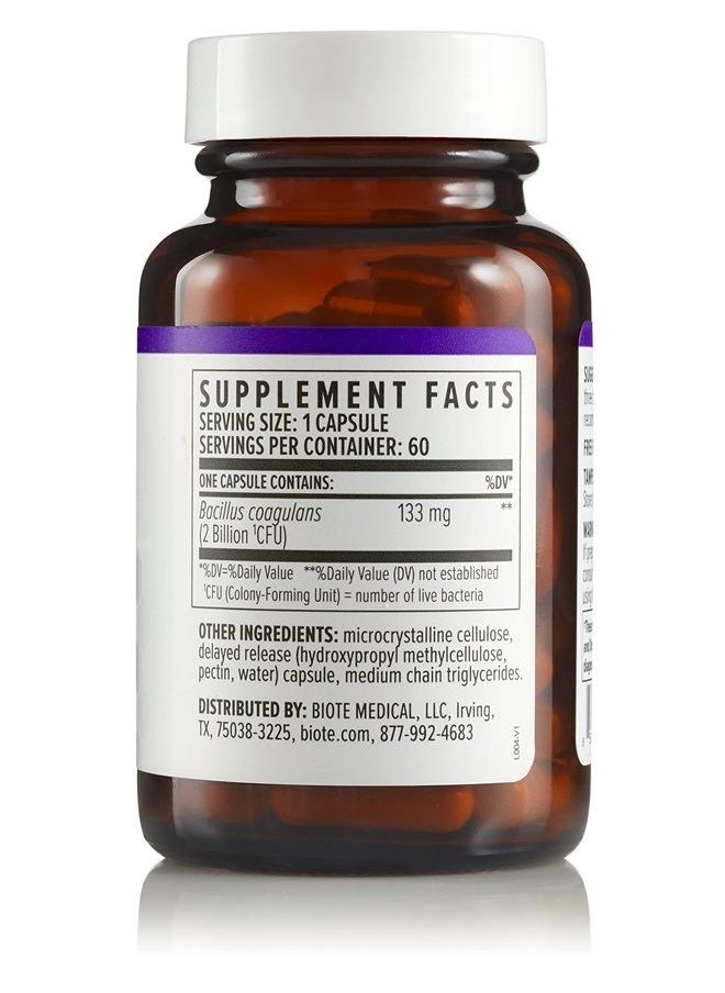 bioTE - Biote Nutraceuticals - BACILLUS COAGULANS - Gut + Digestive (60 Capsules) - Image 1