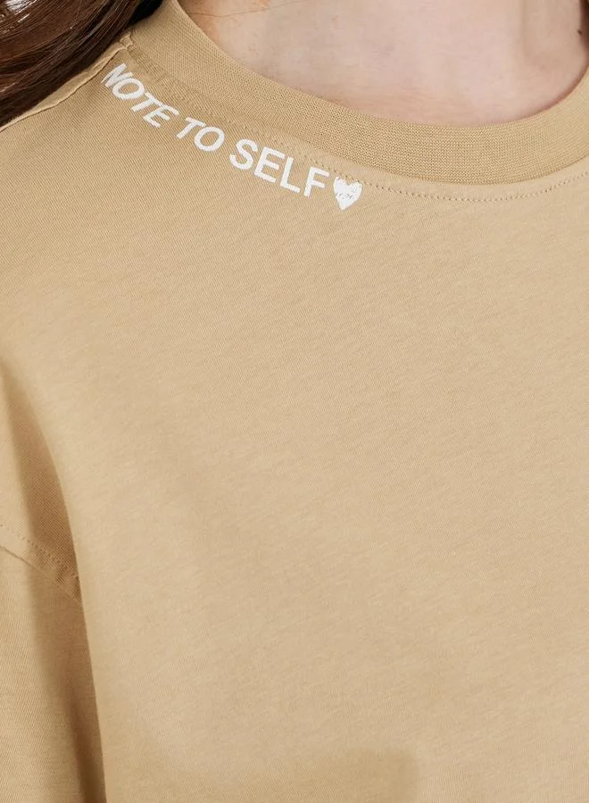 Styli Note To Self Slogan Oversized Longline T-Shirtâ€‹
