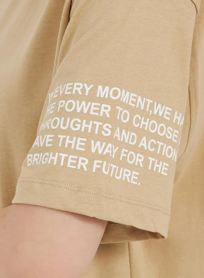 Styli Note To Self Slogan Oversized Longline T-Shirtâ€‹