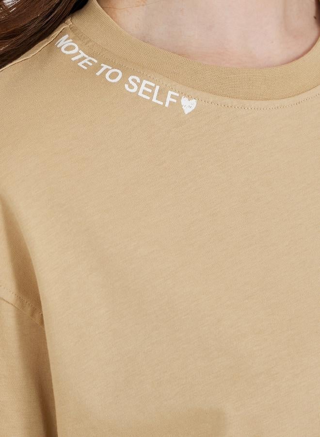 Styli Note To Self Slogan Oversized Longline T-Shirtâ€‹ - Image 4