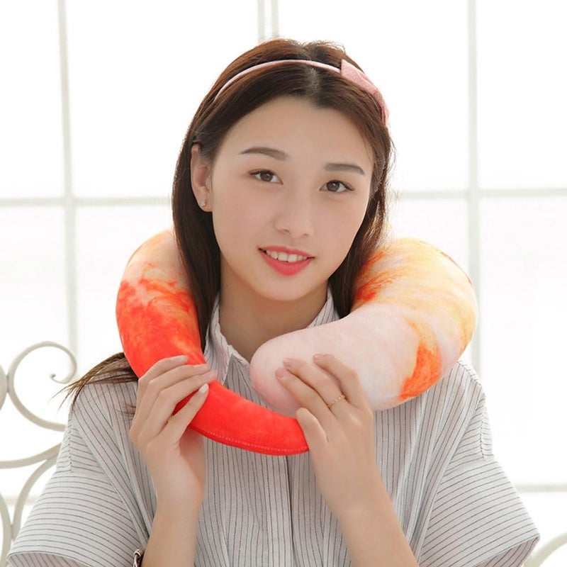 Bettli Shrimp Meat U Shaped Neck Pillow Throw Pillow Cushion Plush - Image 2