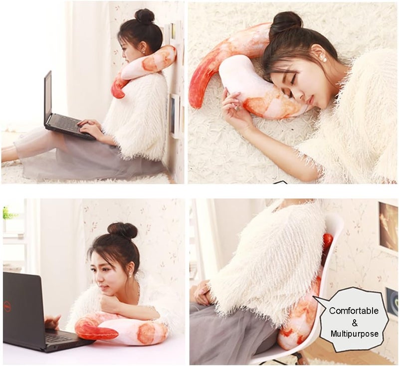 Bettli Shrimp Meat U Shaped Neck Pillow Throw Pillow Cushion Plush - Image 3