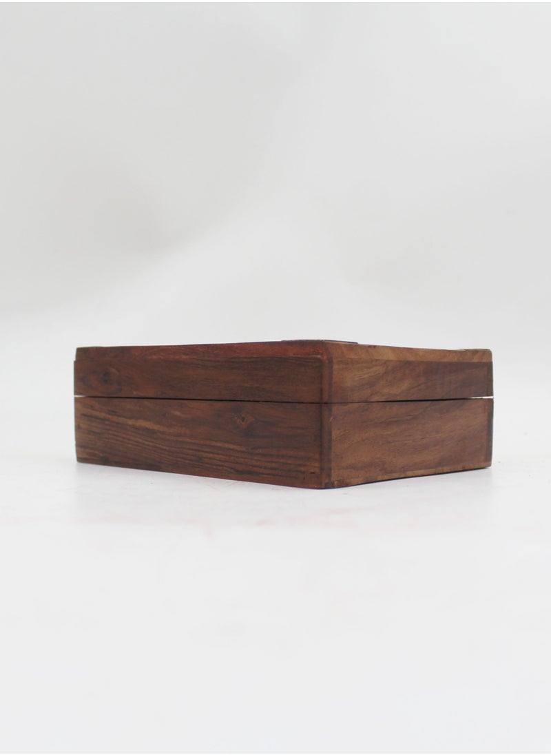 Antique Museum Wooden Box-brass-carving Work-mix Design 7 X 5 X 2.25 Inch  - Image 3
