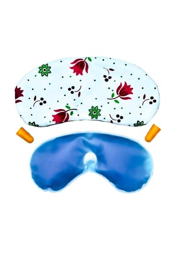 Samtrish Sleep Eye Mask with Cooling Gel Insert – Cotton Eye Cover for Night Sleep & Travel – Adjustable Strap, Lightweight, Soft, Breathable Mask for Headache & Puffy Eyes(Red Flower). - Image 1