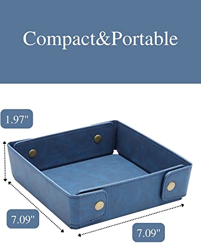 CASIRENA Father's Day Gifts Faux Leather Valet Tray Organizer for Men - Catch-All Tray for Entryway Table Key, Wallet, Watch, Coin Change, Phone, Dresser EDC Dump Jewelry, Bedside Nightstand Desk-top - Image 4