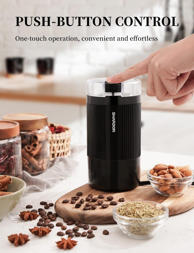 SHARDOR Electric Coffee Grinder with Safe and Durable 304 Stainless Steel Blades,Fast Grinding for Coffee Beans, Dried Spice, Nuts, Herbs with Cleaning Brush - Image 5