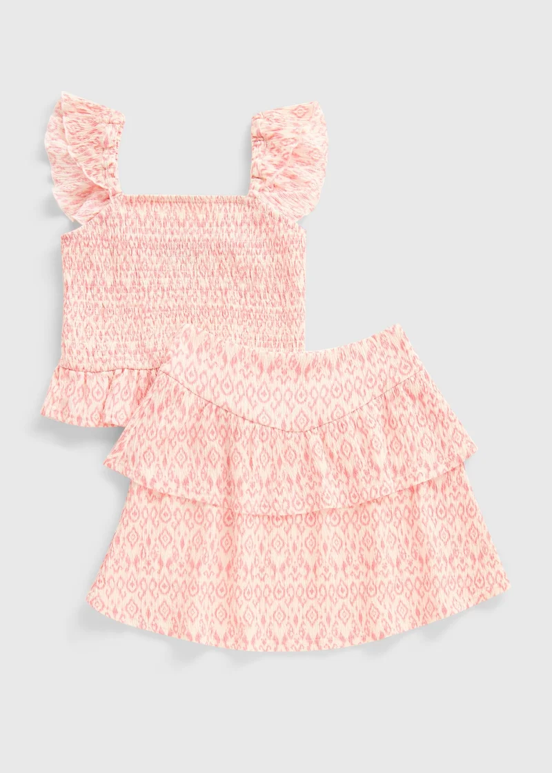 Matalan Girls Pink Rara Top & Skirt Set
