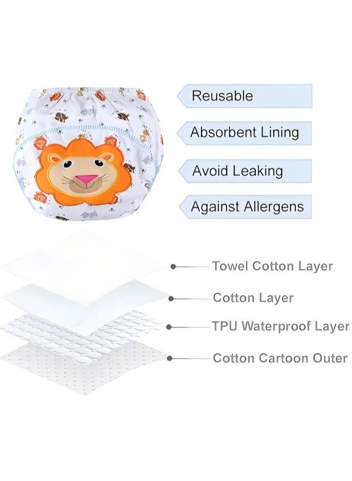 Cotton Training Pants for Baby, Reusable Leak Proof Bread Pants,Strong Urine Absorption,Breathable and Washable Underwear with Cute Tiger Pattern for Toddler Baby Boys Girls Potty Training - Image 4
