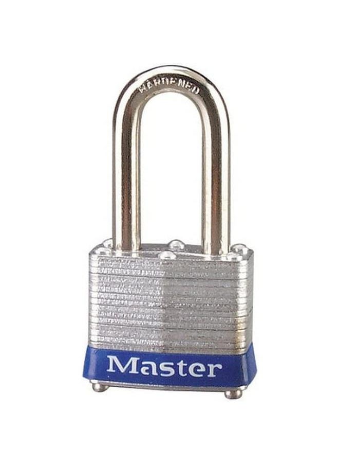 Master Lock Long Shackle Laminated Steel Padlock Silver and Blue 38mm 3EURDLF / 3DLF  - Image 2