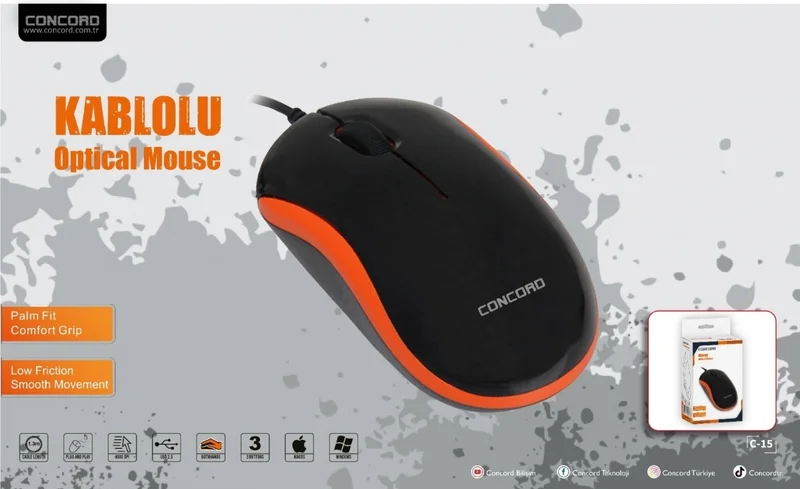 كونكورد C-15 USB Wired Luxury Optical Mouse