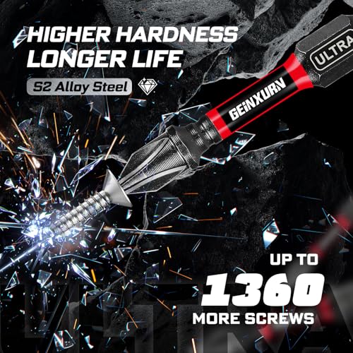 Geinxurn 82Pieces Impact Screwdriver Bits Set, Magnetic S2 Steel Phillips/Square/Torx/Hex Insert Power Bits Tips with Impact Bit Holder and Impact Nut Driver and Mini Wrench - Image 3