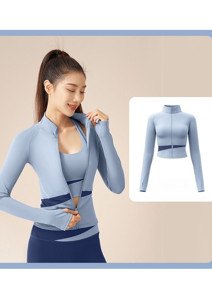 Generic Female Color Blocked High Neck Slimming And Elongated Yoga Suit  - Image 1