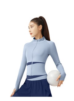 Generic Female Color Blocked High Neck Slimming And Elongated Yoga Suit  - Image 3