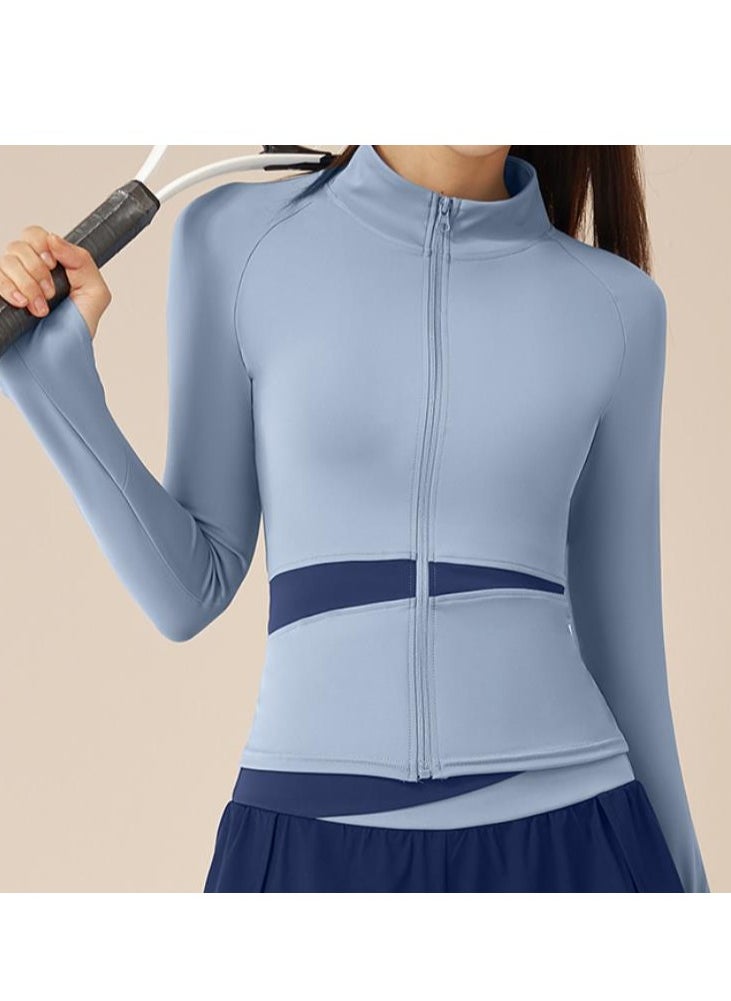 Generic Female Color Blocked High Neck Slimming And Elongated Yoga Suit  - Image 4