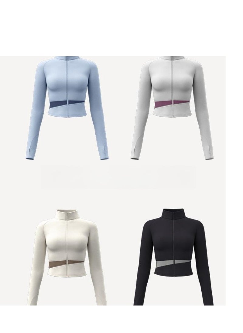 Generic Female Color Blocked High Neck Slimming And Elongated Yoga Suit  - Image 5