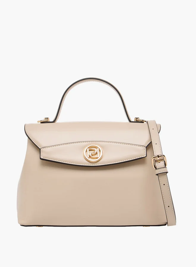 بابريكا Solid Satchel Bag with Button Closure