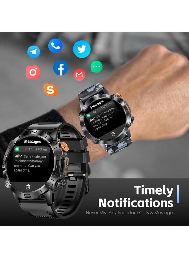 AROAQ Smart Watches for Men (Answer/Make Call) 1.32'' HD Business Sports Smartwatch with 110+ Sports Modes Heart Rate SpO2 Sleep Monitor Pedometer Calories Smart Watch for iPhone and Android - Image 3