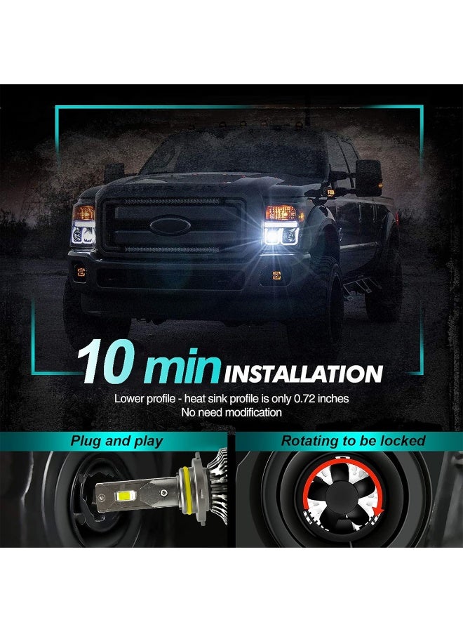 جولدن كامل مصابيح أمامية LED من جولدن كاميل M8 Pro 9005، بقوة 30000 لومن و120 واط، لون أبيض نهاري 6500 كلفن، متوافقة مع نظام CANBUS، سهلة التركيب والتشغيل، مقاومة للماء بمعيار IP65، تعمل بجهد 12-24 فولت، مجموعة مصابيح LED عالية التركيز للسيارة (قطعتان). - Image 3