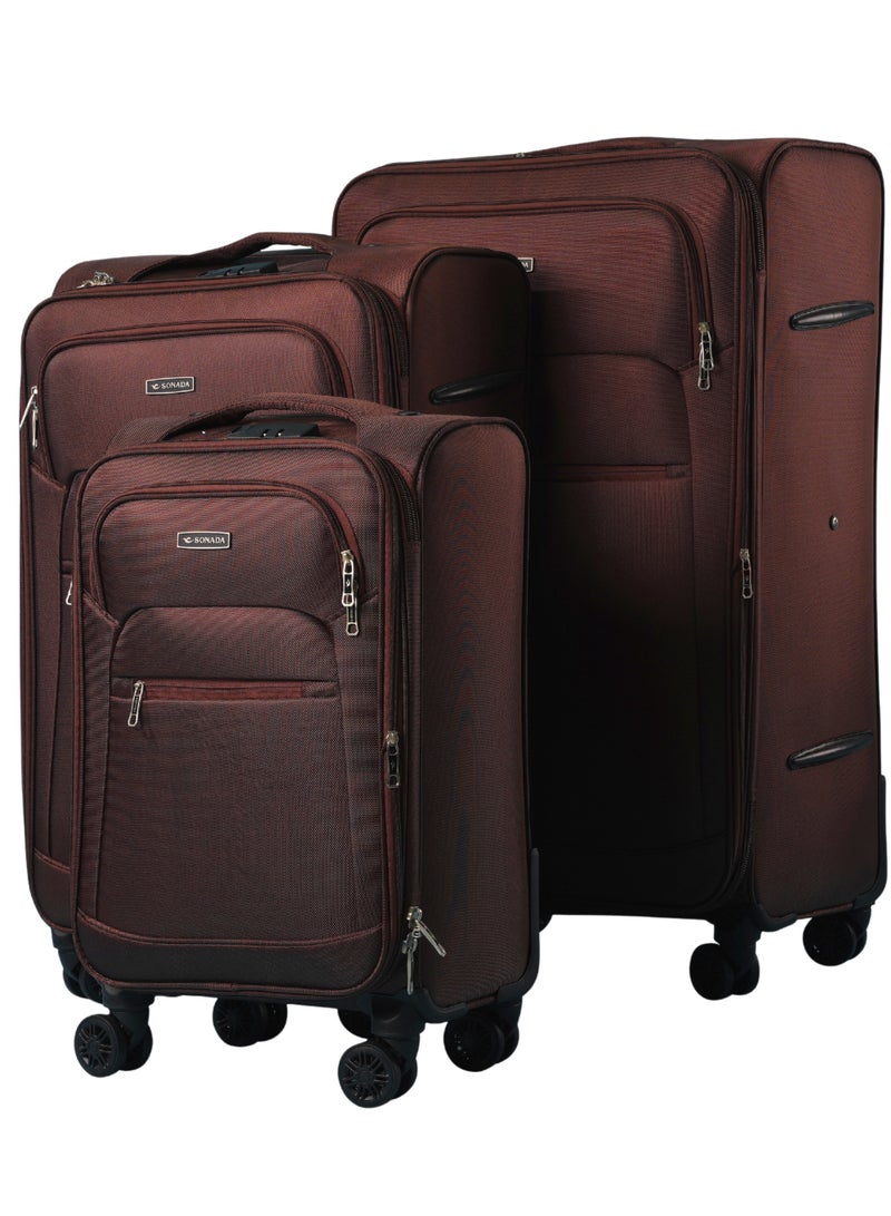 SONADA SONADA Lightweight Luggage Set of 3 ANTI Thef Lock 4 Double Wheels, Expandable Suitcase - Image 1