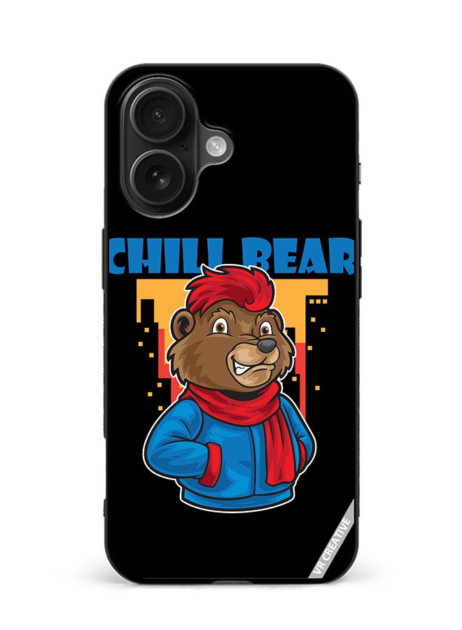 VR CREATIVE Protective Case Cover For Apple iPhone 16 Chill Bear Design Multicolour