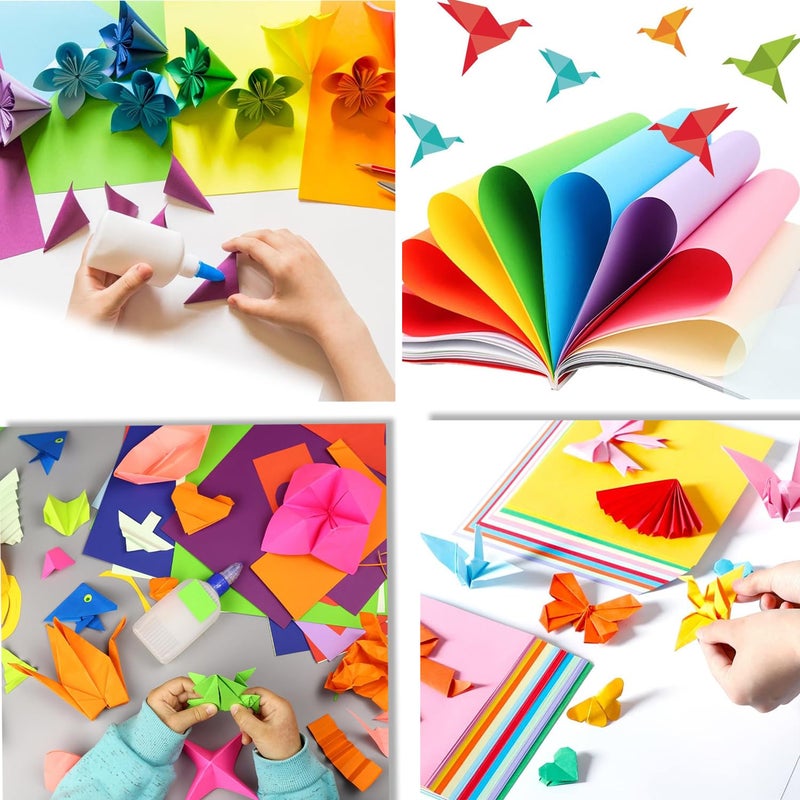 Hvogvok Origami , Colorful Square Origami, DIY Handmade Craft Paper, Origami Paper (10*10cm(100pcs)10-color) - Image 2