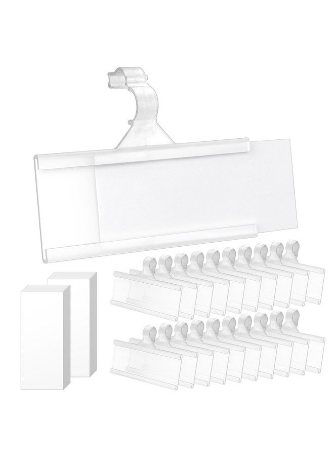 Tecreddy 25Pcs Wire Shelf Label Holder Reusable Plastic Shelf Tags For Pantry Retail Shopping Mall Store Supermarket Wire Shelving Upc Price Display Easy Clip Design Tight Snap Lock Closure 11/4" H X 3" W - Image 1